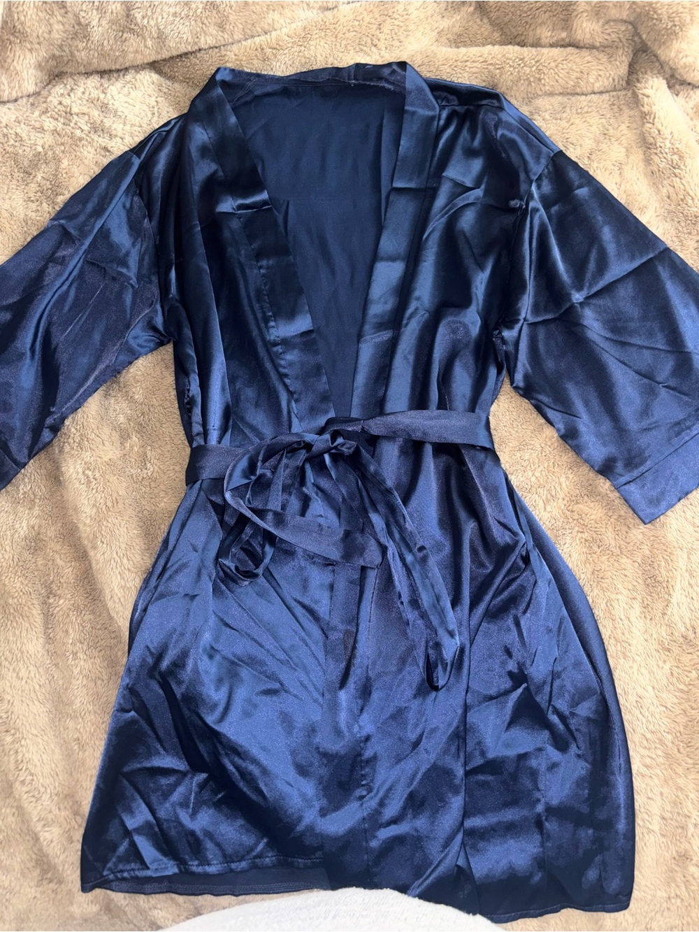 Blue Silky Robe - Picture 2 of 3